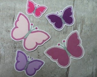 Butterfly patch/appliqué, choice of colors, 3 sizes, for first day of school, school cone