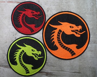 Dragon button patch/application 3 sizes color selection enrollment school cone