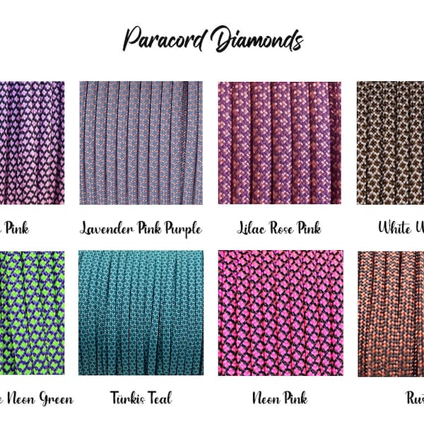 Resteverkauf Paracord  4mm  Paracord550 Typ3 verschiedene Farben und Längen in Diamonds Uni Stripes Mehrfarbig Camo