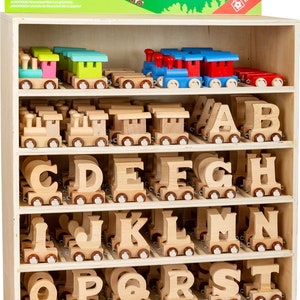 Buchstabenzug mit Lock und Waggons Mehrfarbig Buchstaben Alphabet A-Z 