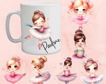 Ballerina mug with name ballet dancer personalized gift with name