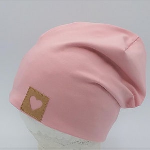 Beanie, Mütze, Mädchen, rosa, Label Herz, Babymütze, Bild 1
