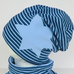 Schal für Kinder blau hellblau gestreift, Babyschal Bild 4