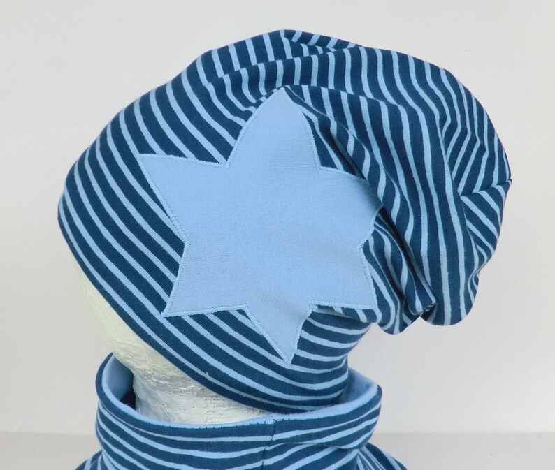Schal für Kinder blau hellblau gestreift, Babyschal Bild 4