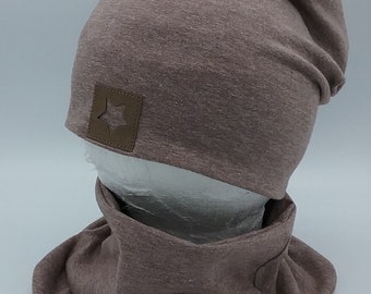 Beanie Mütze für Kinder, Frauen, Männer, braun, Label Stern, Hipster