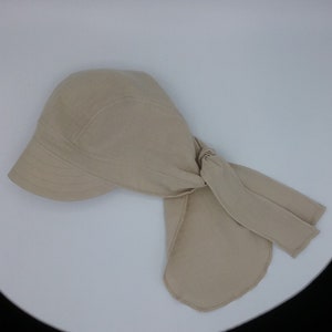 Musselin Bandana, Kopftuch, Kinder, sand,beige, mit Schirm, Nackenschutz Bild 1