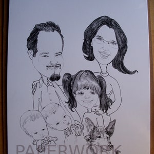 Familien Karikatur Handgezeichnet in Farbe personalisiert Bild 4