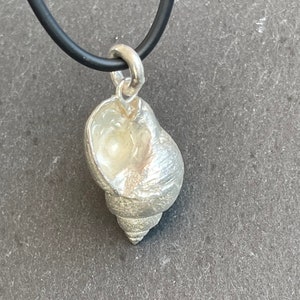 Beautifully shaped sea snail as a pendant made of 925 silver, solid and elegant image 9