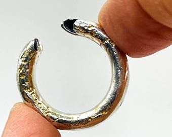 Sapphire ring in 925 sterling silver | Gemstone ring with sapphires | Partially gold-plated silver ring | Handmade unique piece