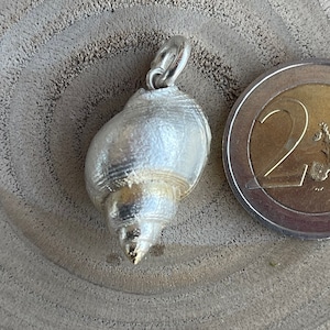 Beautifully shaped sea snail as a pendant made of 925 silver, solid and elegant image 6