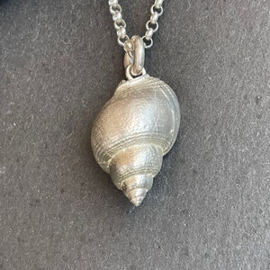 Beautifully shaped sea snail as a pendant made of 925 silver, solid and elegant image 8