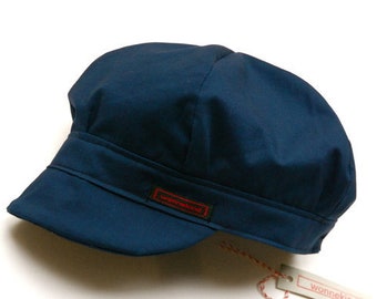 Casquette plate pour enfant "Michel" en bleu foncé avec ou sans doublure pour filles et garçons de différentes tailles.