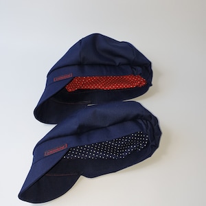 Children's flat cap Michel in dark blue with or without lining for girls and boys in different sizes. image 4
