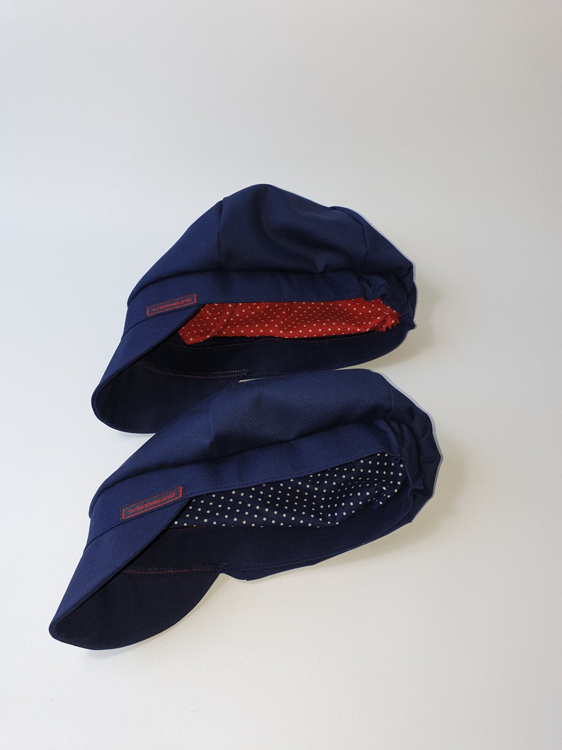 Children's flat cap Michel in dark blue with or without lining for girls and boys in different sizes. image 4