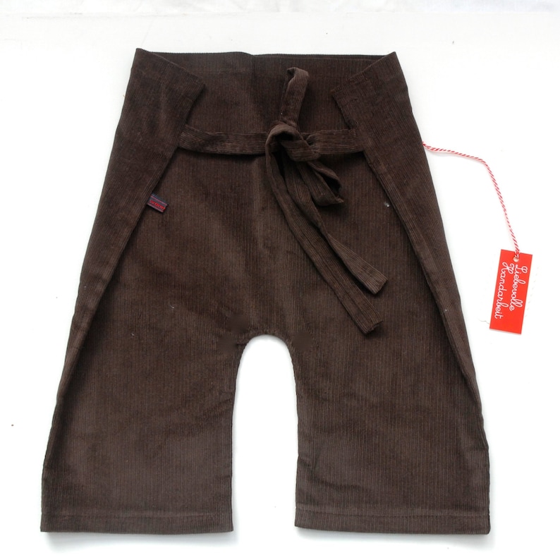 Pantalon en velours côtelé bébé Anton pour reliure sans élastique en marron, bleu foncé, menthe, bleu ciel, essence. image 1