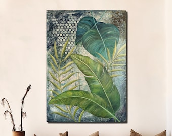 LEAFJUNGLE // Peinture originale unique // Acrylique sur toile 70x100x4cm