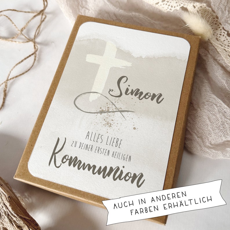 Coffret cadeau communion/confirmation // Poisson aquarelle image 5