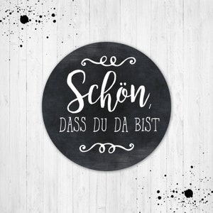 24 adesivi "È bello che tu sia qui", in bianco e nero