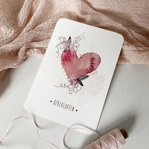 HERZKLOPFEN // Kunstdruck-Postkarte A6 // mit oder ohne Kuvert