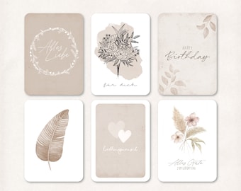 GREETING CARDS Natural colors, postcard set A6, 6 cards