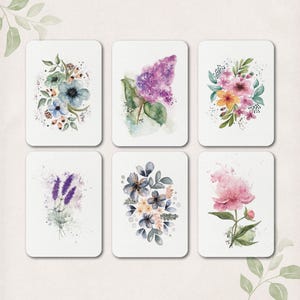 Tirages d’art FLEURS // jeu de cartes A6 // cartes d’art aquarelle, 6 cartes