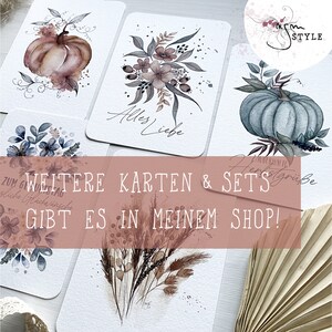 Cartes d’impression d’art de vœux d’AUTOMNE // ensemble de cartes postales A6 // motifs d’automne aquarelle // 5 cartes avec ou sans enveloppe image 8
