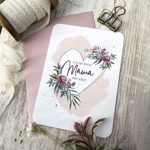 BESTE MAMA // Kunstdruck-Postkarte A6 // für die beste Mama der Welt // mit oder ohne Kuvert