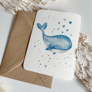 WAL blu // Cartolina con stampa artistica A6 // con o senza busta