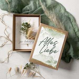 Geschenkschachtel „Alles Liebe“ Grün/Gold