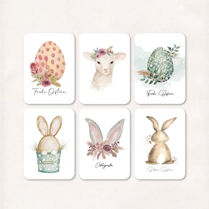 Ostergrüße, Postkarten-Set A6, Grüße&Wünsche, Watercolormotive, 6 Karten