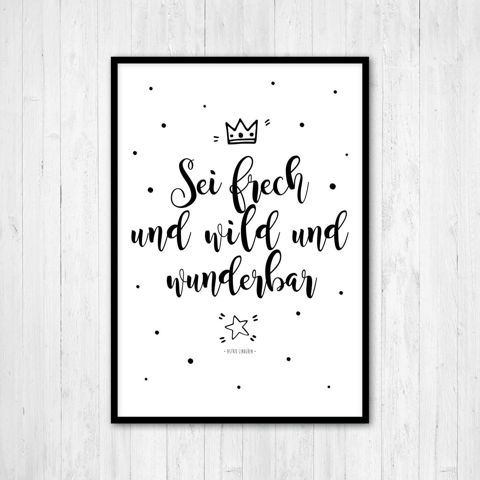 TypoPoster mit Spruch Sei frech und wild und wunderbar A4 Etsy