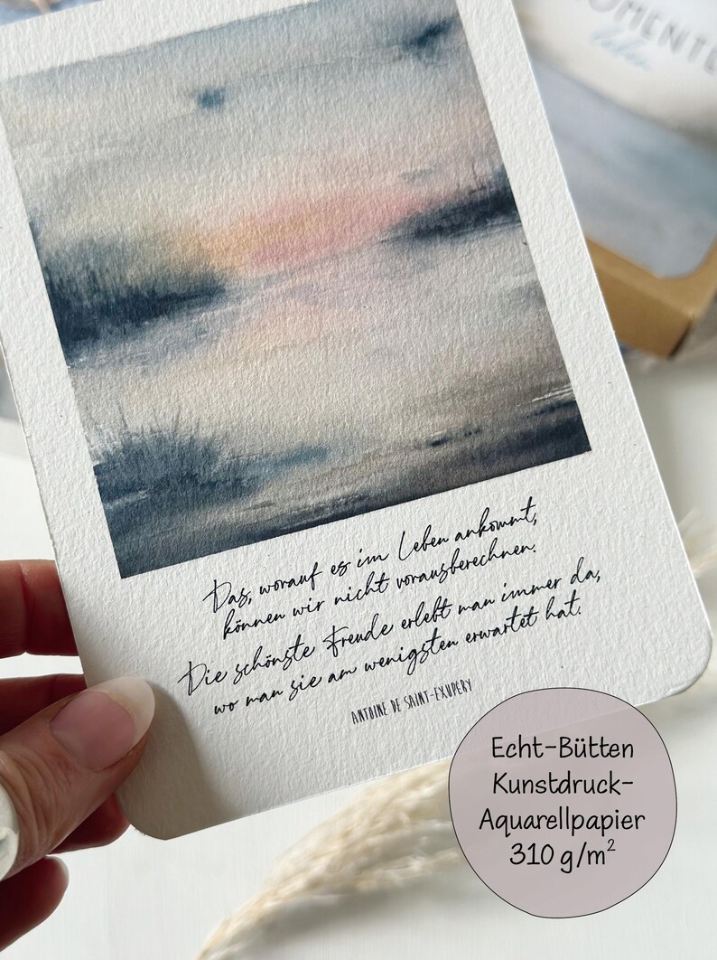 Carte avec citation GREENTREE // Ne pense pas si souvent à ce qui te manque, ... // Carte postale imprimée A6 // avec ou sans enveloppe image 5