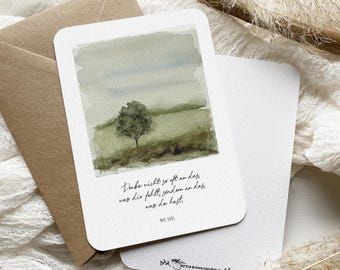 Carte avec citation GREENTREE // Ne pense pas si souvent à ce qui te manque, ... // Carte postale imprimée A6 // avec ou sans enveloppe