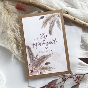 Glückwunschkarte zur Hochzeit, BohoStyle, Klappkarte B6 mit Kuvert