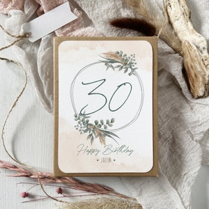Geschenkschachtel zum Runden Geburtstag // Eukalyptuskranz mit Zahl
