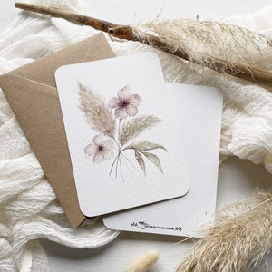 PAMPAS-Strauß // Kunstdruck-Postkarte A6 // mit oder ohne Kuvert