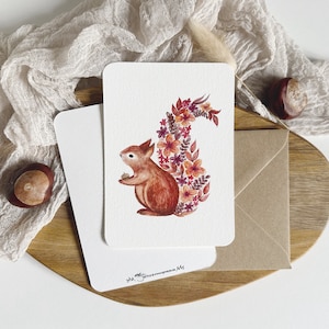 Carte d’impression d’art écureuil // Carte postale A6 FineArt