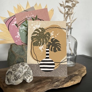 VASE carte postale lot de 3 // A6 // Rétro coloré