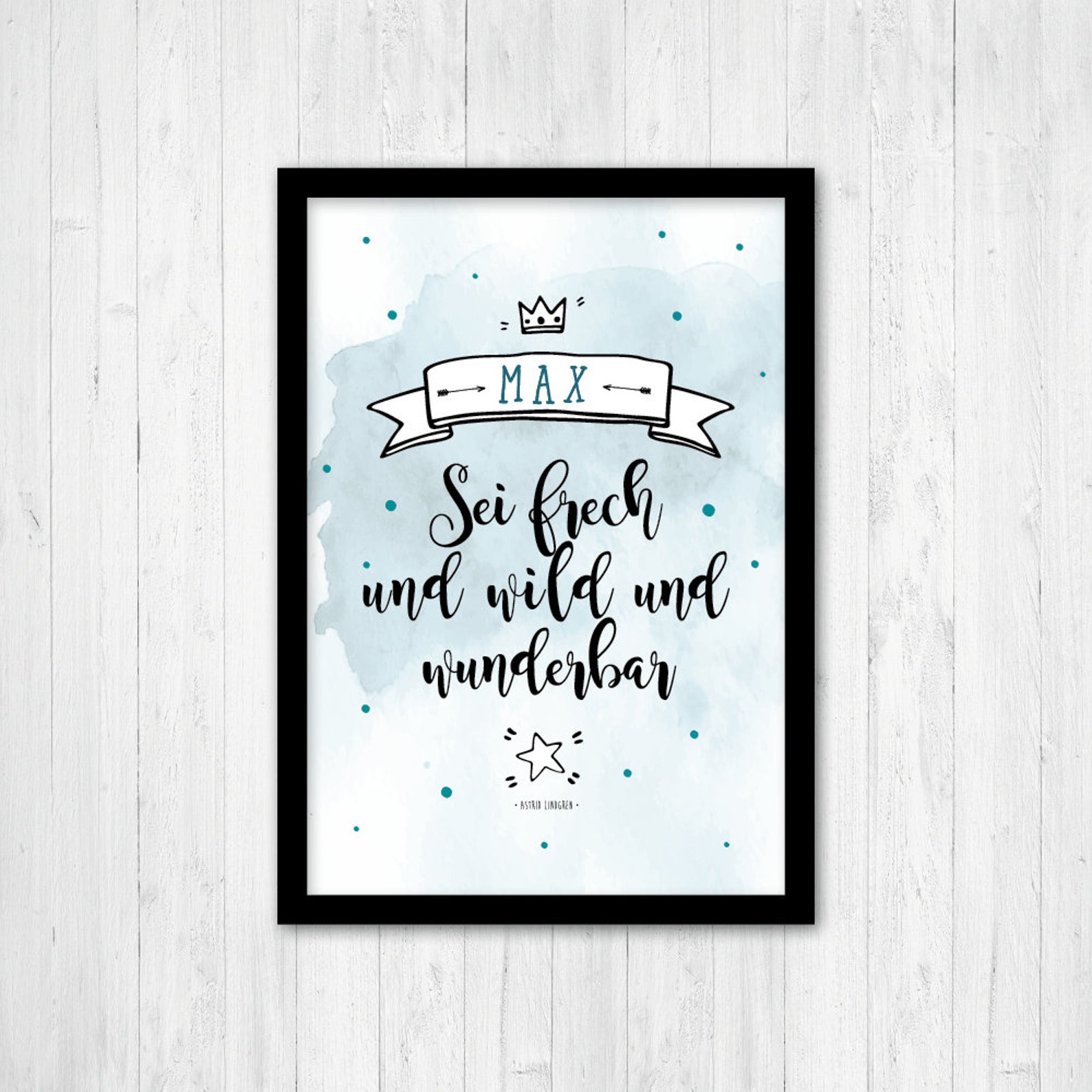 A4Poster Kinderzimmer mit Name und Spruch Sei frech Etsy