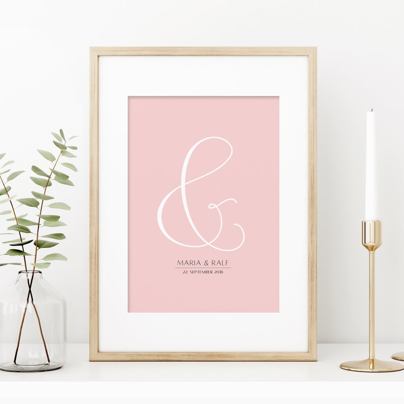 Poster zur Hochzeit mit Namen/Datum, A4 Bild 2