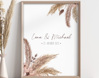 Wedding poster PAMPAS as a digital download