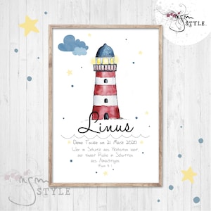 Cartel FARO, regalo para bautizo o nacimiento, A4, individual con nombre y fechas o dicho