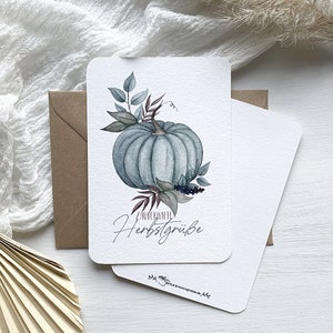 Cartes d’impression d’art de vœux d’AUTOMNE // ensemble de cartes postales A6 // motifs d’automne aquarelle // 5 cartes avec ou sans enveloppe image 5