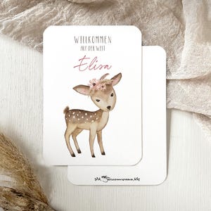 Karte zur Geburt // Bambi // Willkommen // mit oder ohne Kuvert