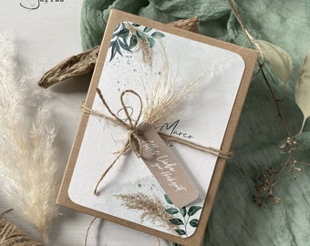 Gift box for wedding or birthday // Green LEAFS