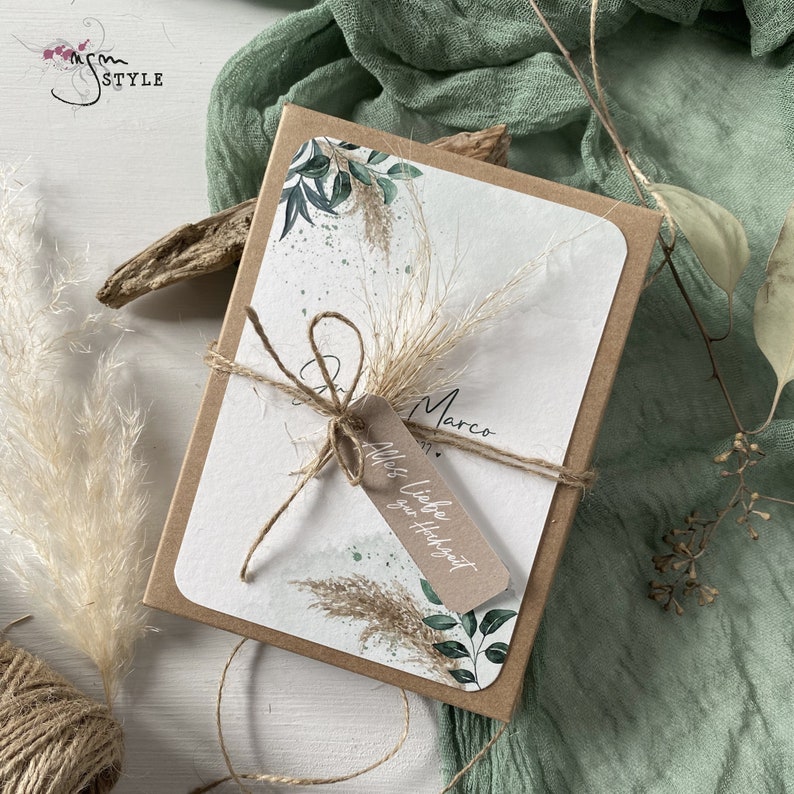 Geschenkschachtel zur Hochzeit oder Geburtstag // Green LEAFS Bild 1