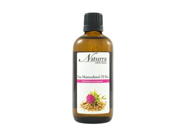 129,5EUR/1L Mariendistelöl Mariendistelsamenöl kaltgepresst unraffiniert nativ 100ml Glasflasche vegan Naturkosmetik Hautpflege Körperöl kba