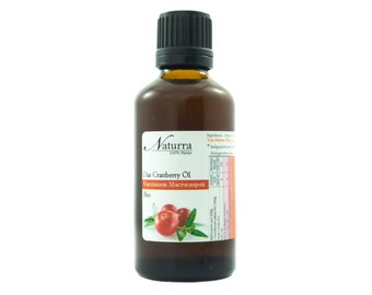 599EUR/1L Cranberrysamenöl Bio kaltgepresst unraffiniert 50ml Glas OMEGA-3-6-9 Vaccinium Macrocarpom Speiseöl Nahrungsergänzungsmittel kba