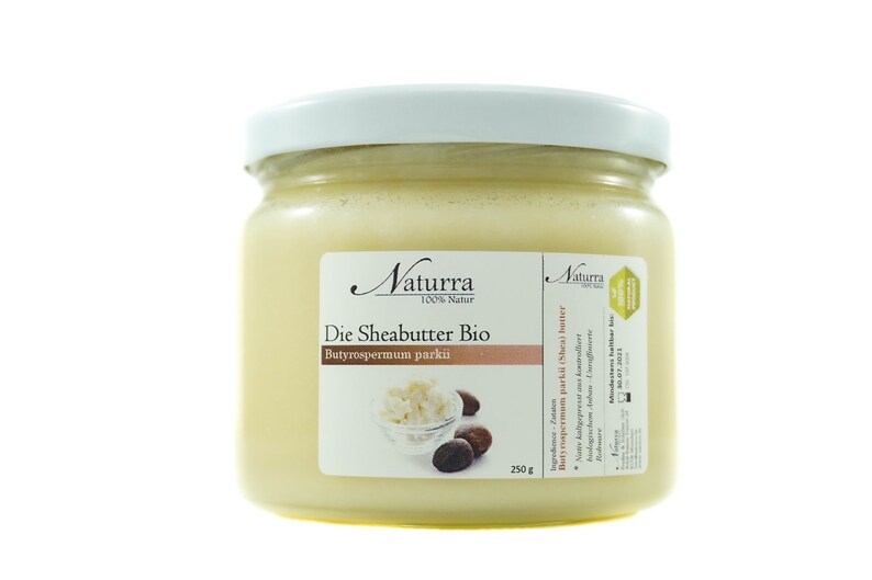 99,8EUR/1kg BIO Sheabutter kaltgepresst nativ vegan unraffiniert 250g im Glas reines Pflanzenöl ohne Zusatz Rohware Naturkosmetik Massageöl Bild 1