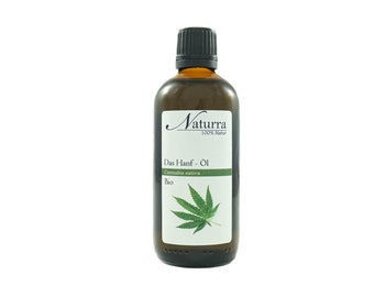 129,5EUR/1L Organic Hemp Oil Cold Pressed Native vegan 100ml Glass Vegetable Oil without Additive Raw Material Natural Cosmetics Massage Oil Facial Oil Hair Oil Wellness